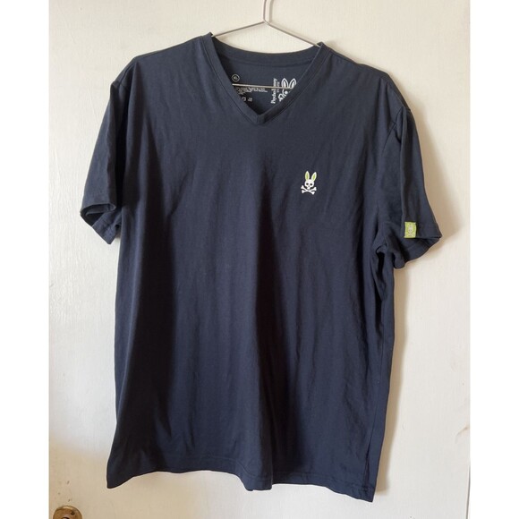 Psycho Bunny Short Sleeve Blue V-Neck Logo T Shirt | Men's XL - Picture 1 of 10